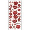 Microglitter-Sticker, Love & Kiss, Kussmünder, rot