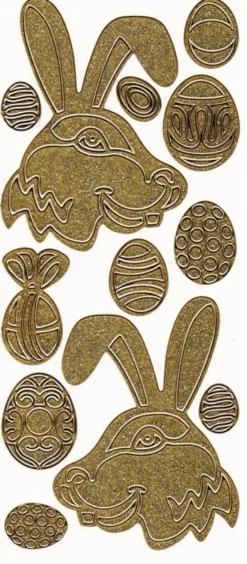 Microglitter-Sticker, Osterhase & Eier