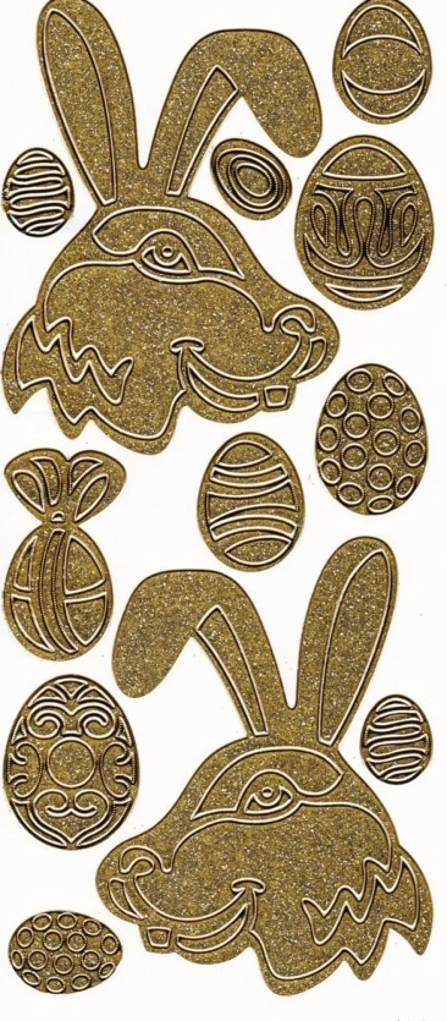 Microglitter-Sticker, Osterhase & Eier