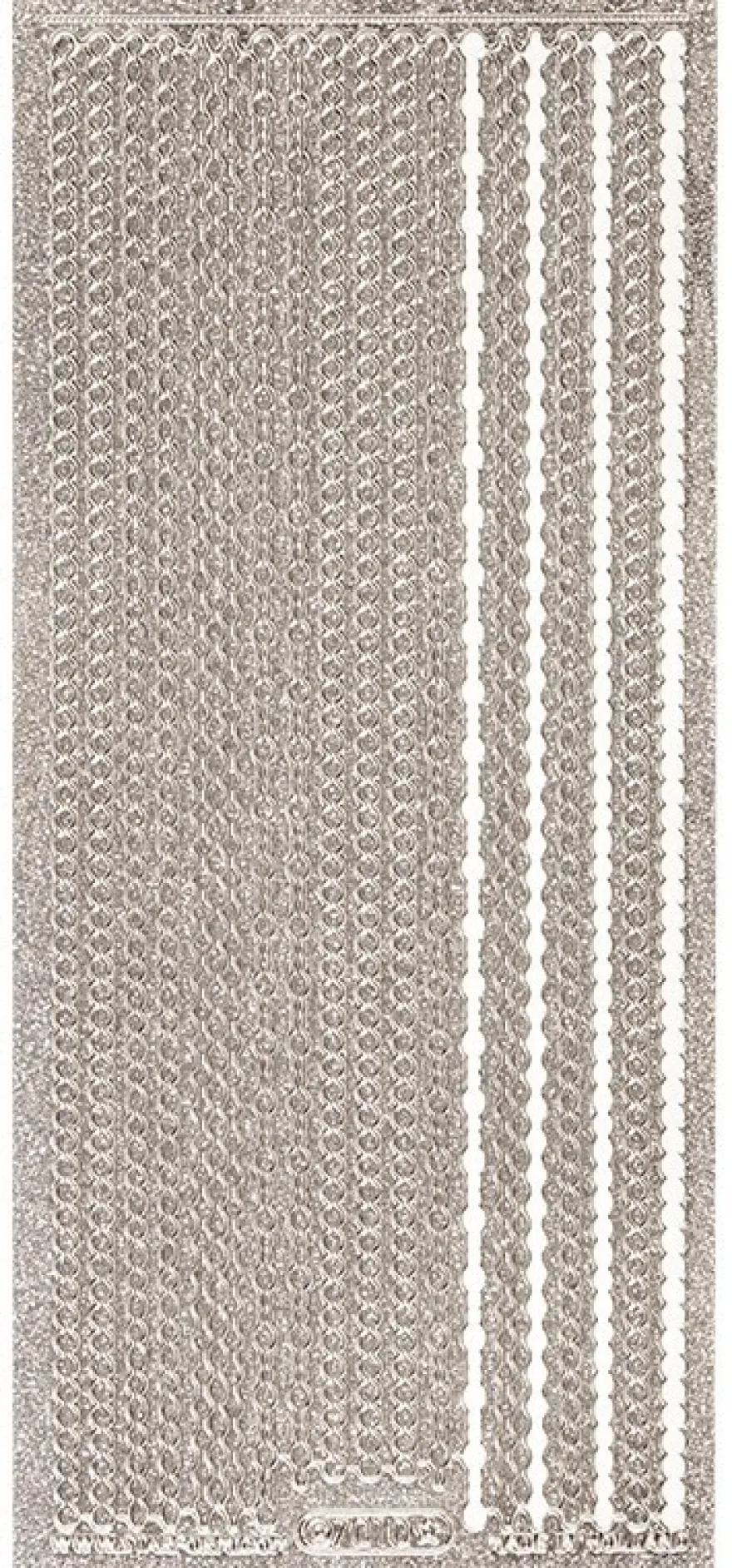 Microglitter-Sticker, Perlen-Bordüren, 3mm, silber
