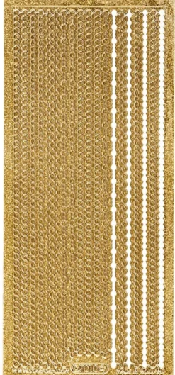 Microglitter-Sticker, Perlen-Bordüren, 3mm, gold