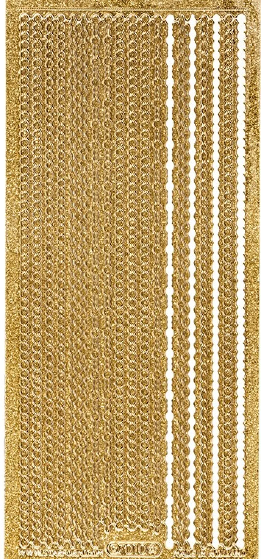 Microglitter-Sticker, Perlen-Bordüren, 3mm, gold