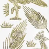 Microglitter-Sticker, Pfau, gold