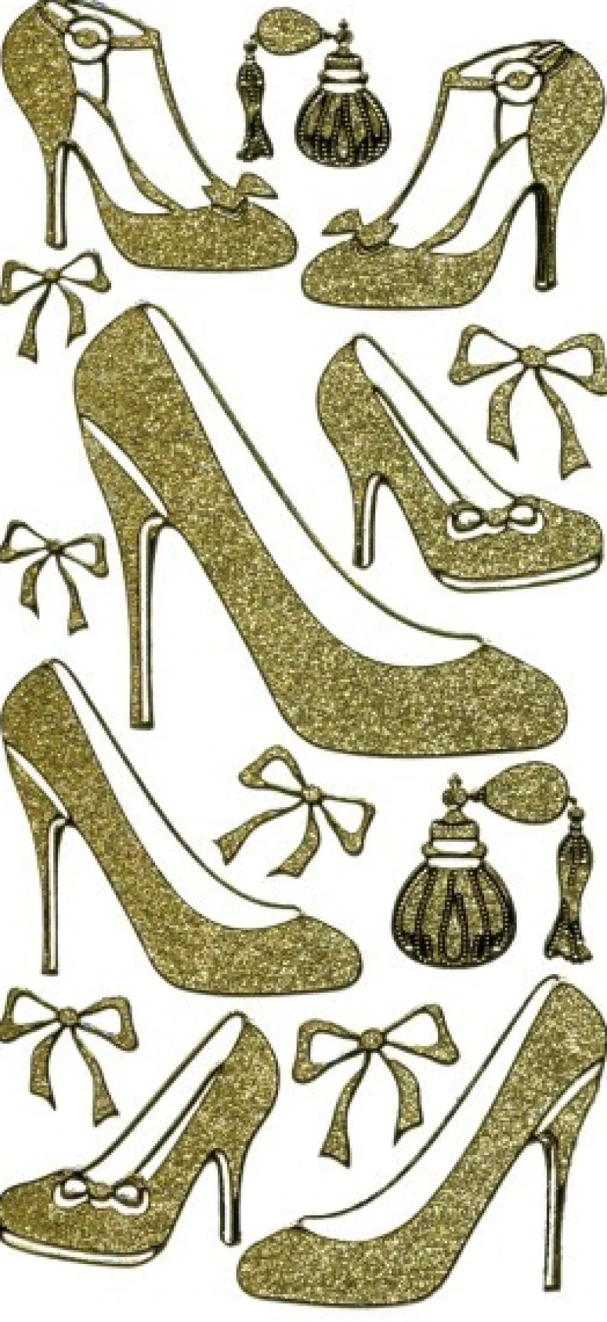 Microglitter-Sticker, Pumps, gold