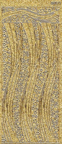 Microglitter-Sticker, Schwung-Linien Sterne, gold
