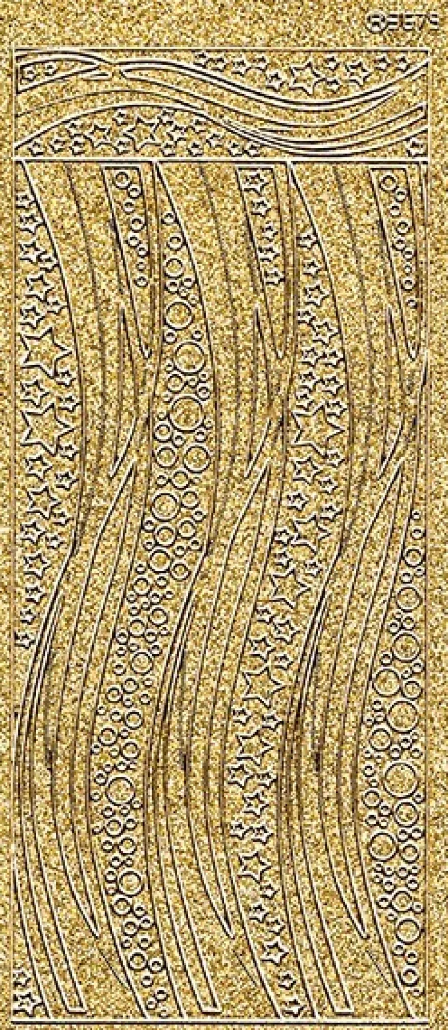 Microglitter-Sticker, Schwung-Linien Sterne, gold