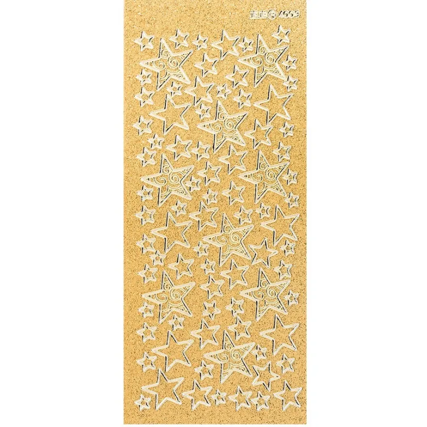 Microglitter-Sticker, Sterne 2, gold