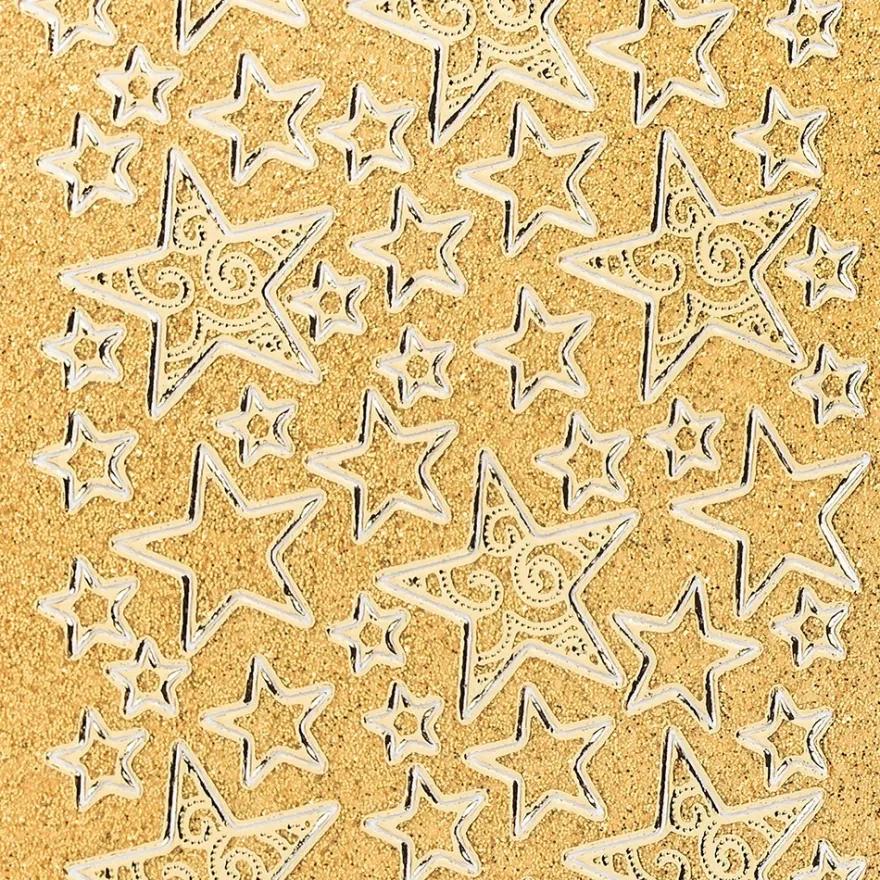Microglitter-Sticker, Sterne 2, gold