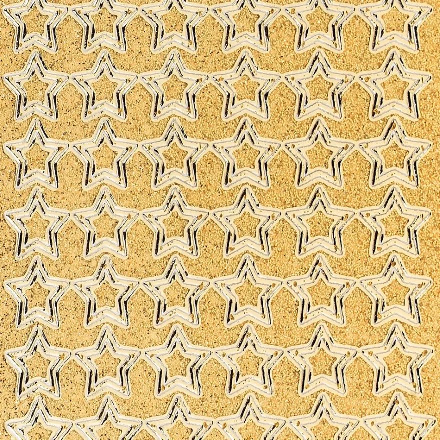 Microglitter-Sticker, Sterne 1, gold