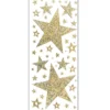 Microglitter-Sticker, Sterne mit Schnörkel-Ornamentik, gold