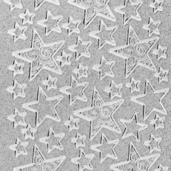Microglitter-Sticker, Sterne 2, silber