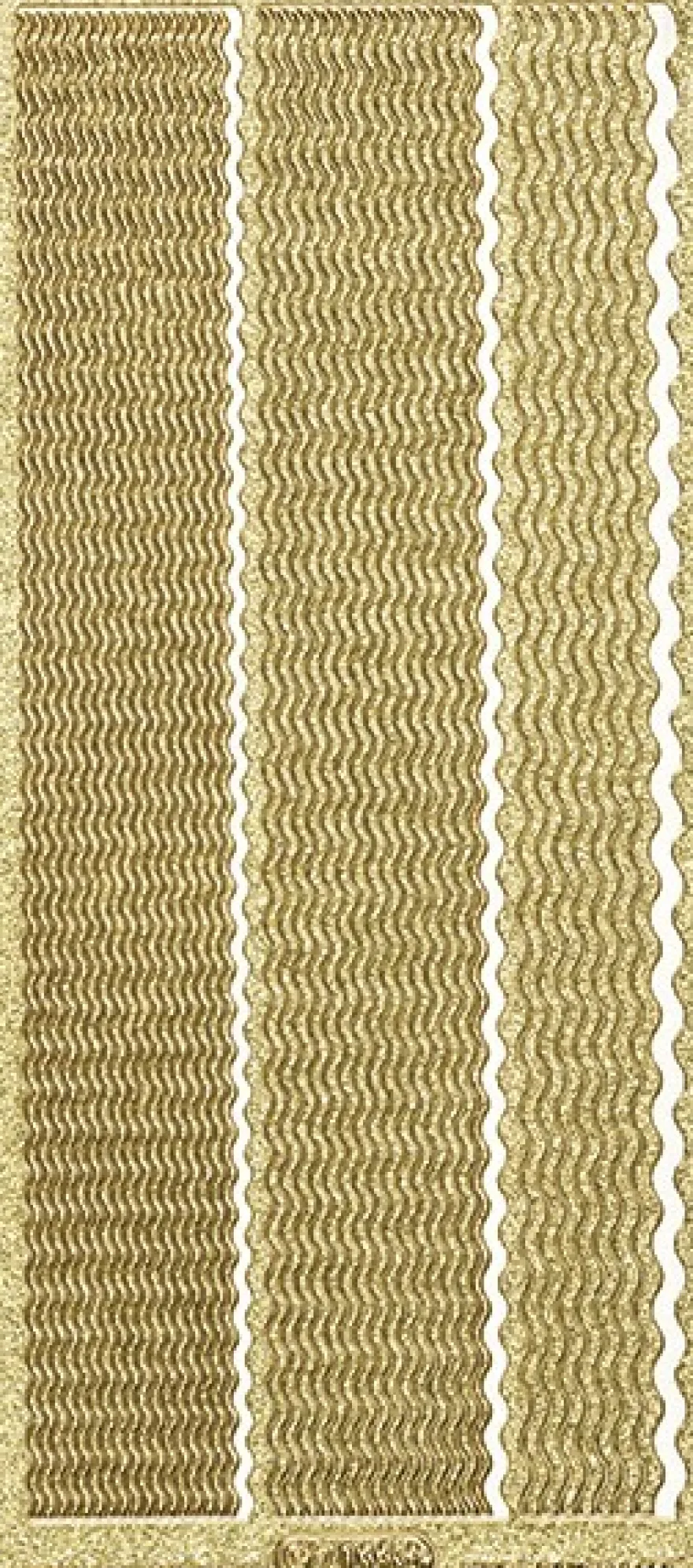 Microglitter-Sticker, Wellen-Linien, 3 Breiten, gold