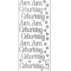Microglitter-Sticker, Zum Geburtstag, silber