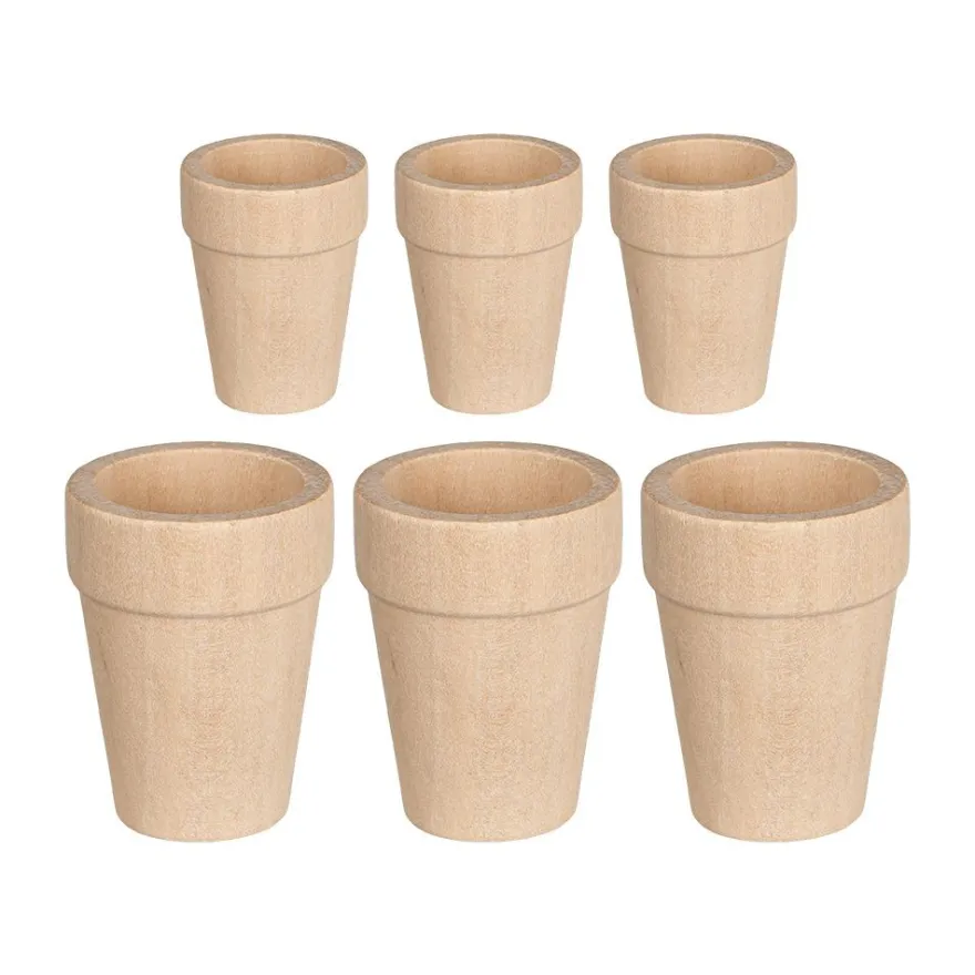Miniatur-Blumentöpfe, 2 verschiedene Größen, 6 Stück