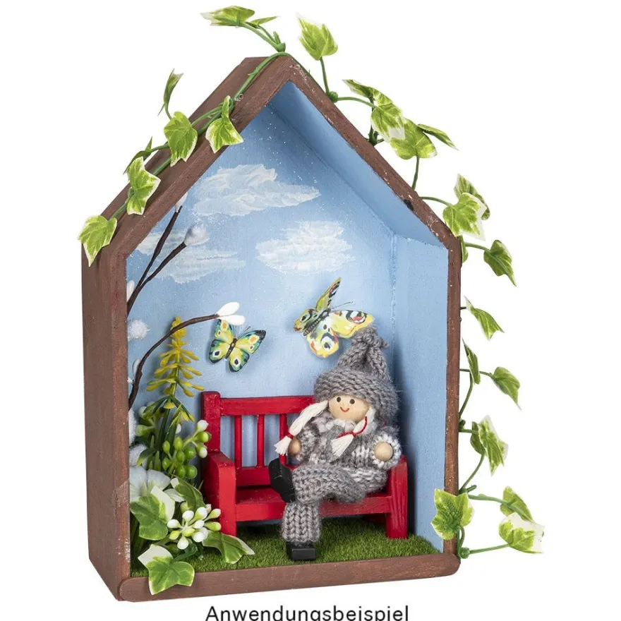 Miniatur-Holzbänke, 10cm x 4,4cm x 7,5cm, 2 Stück