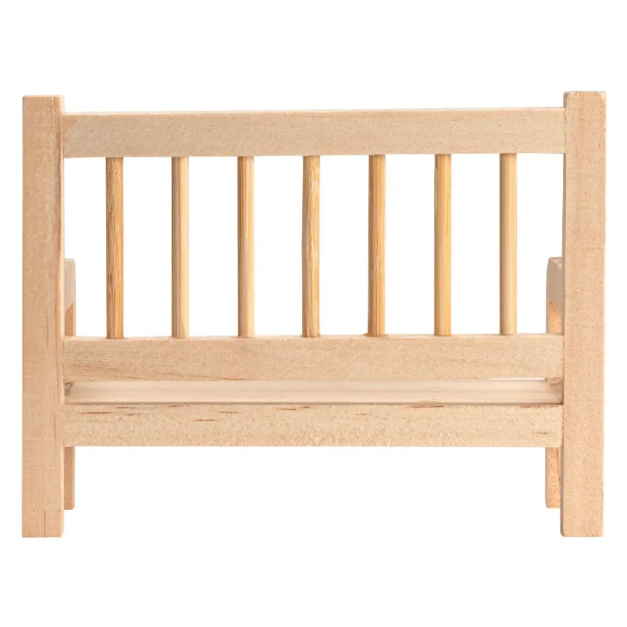 Miniatur-Holzbänke, 10cm x 4,4cm x 7,5cm, 2 Stück