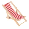 Miniatur-Liegestühle, rot-weiß gestreift, 2 Stück
