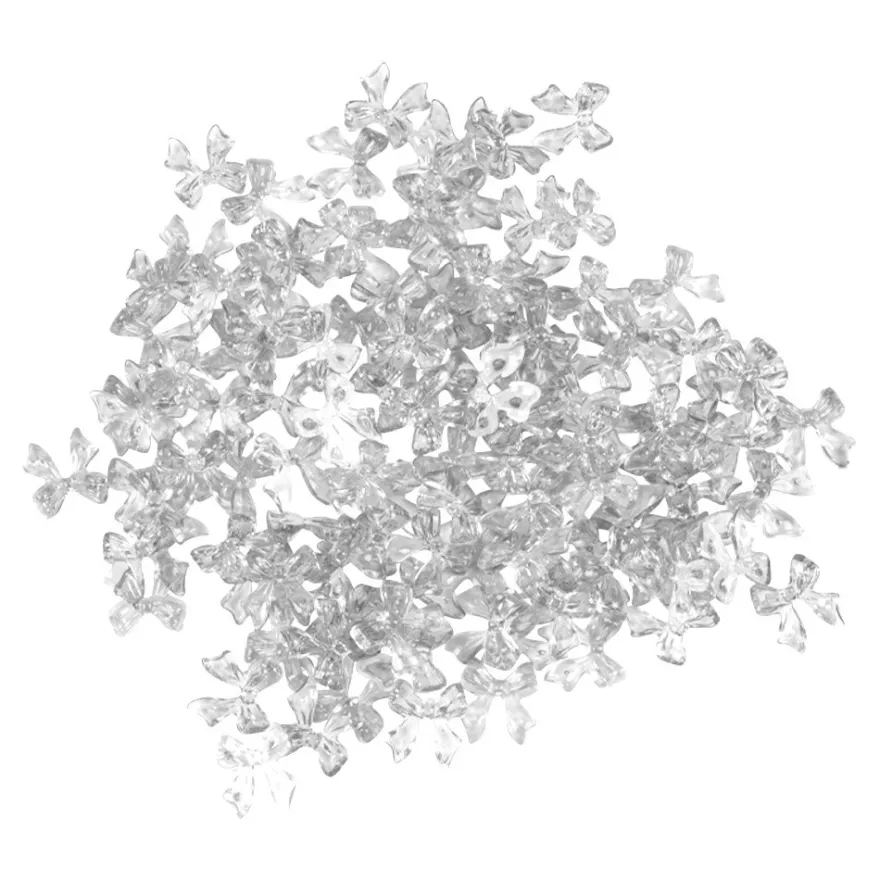 Miniatur-Schmuckstein-Schleifen, transparent, 0,9cm x 1cm x 0,2cm, grau, 100 Stück