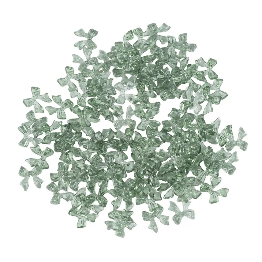 Miniatur-Schmuckstein-Schleifen, transparent, 0,9cm x 1cm x 0,2cm, grün, 100 Stück