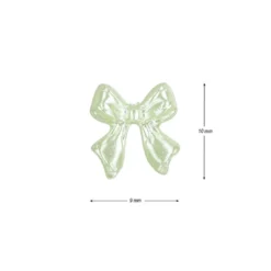 Miniatur-Schmuckstein-Schleifen, perlmutt, 0,9cm x 1cm x 0,2cm, pastell-grün, 100 Stück
