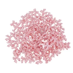 Miniatur-Schmuckstein-Schleifen, perlmutt, 0,9cm x 1cm x 0,2cm, pastell-pink, 100 Stück