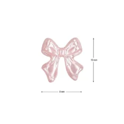 Miniatur-Schmuckstein-Schleifen, perlmutt, 0,9cm x 1cm x 0,2cm, pastell-pink, 100 Stück