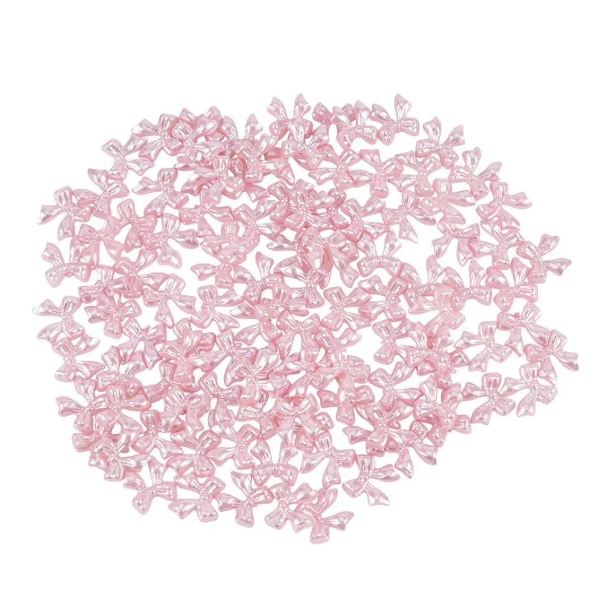 Miniatur-Schmuckstein-Schleifen, perlmutt, 0,9cm x 1cm x 0,2cm, rosa, 100 Stück