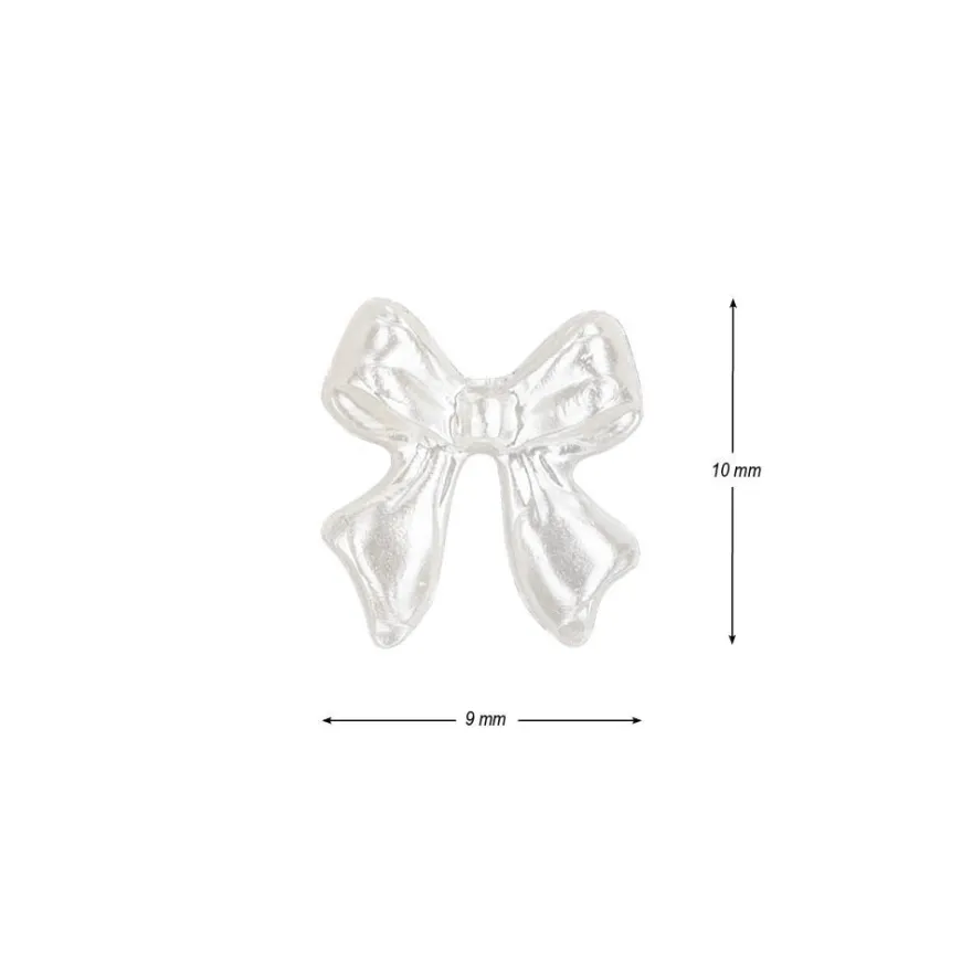 Miniatur-Schmuckstein-Schleifen, perlmutt, 0,9cm x 1cm x 0,2cm, creme, 100 Stück