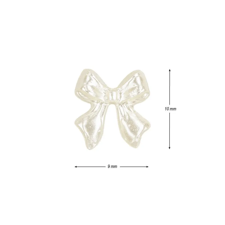 Miniatur-Schmuckstein-Schleifen, perlmutt, 0,9cm x 1cm x 0,2cm, champagner, 100 Stück