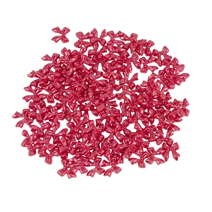 Miniatur-Schmuckstein-Schleifen, perlmutt, 0,9cm x 1cm x 0,2cm, rot, 100 Stück