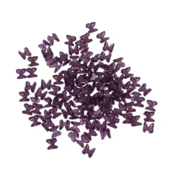 Miniatur-Schmuckstein-Schmetterlinge, transparent, 0,6cm x 0,6cm x 0,3cm, pflaume, 100 Stück