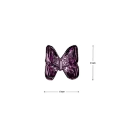 Miniatur-Schmuckstein-Schmetterlinge, transparent, 0,6cm x 0,6cm x 0,3cm, pflaume, 100 Stück