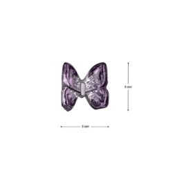 Miniatur-Schmuckstein-Schmetterlinge, transparent, 0,6cm x 0,6cm x 0,3cm, aubergine, 100 Stück