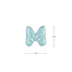 Miniatur-Schmuckstein-Schmetterlinge, perlmutt, 0,6cm x 0,6cm x 0,3cm, pastell-blau, 100 Stück