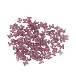 Miniatur-Schmuckstein-Schmetterlinge, transparent, 0,6cm x 0,6cm x 0,3cm, beere, 100 Stück