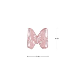 Miniatur-Schmuckstein-Schmetterlinge, perlmutt, 0,6cm x 0,6cm x 0,3cm, pastell-pink, 100 Stück
