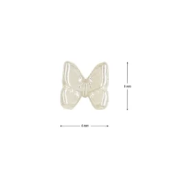 Miniatur-Schmuckstein-Schmetterlinge, perlmutt, 0,6cm x 0,6cm x 0,3cm, champagner, 100 Stück