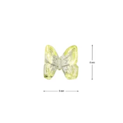 Miniatur-Schmuckstein-Schmetterlinge, transparent, 0,6cm x 0,6cm x 0,3cm, apfelgrün, 100 Stück