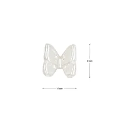 Miniatur-Schmuckstein-Schmetterlinge, perlmutt, 0,6cm x 0,6cm x 0,3cm, creme, 100 Stück