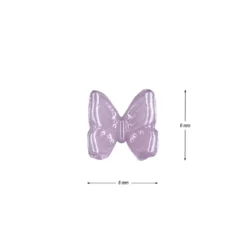 Miniatur-Schmuckstein-Schmetterlinge, perlmutt, 0,6cm x 0,6cm x 0,3cm, pastell-flieder, 100 Stück