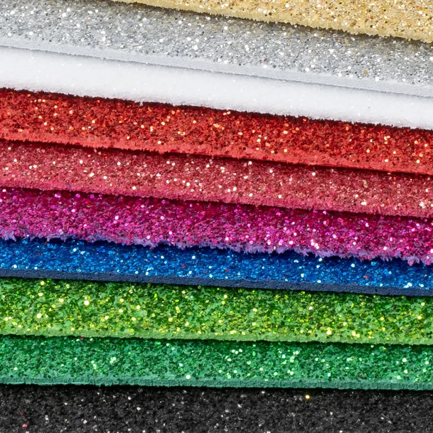 Moosgummi, Glitzer 3, DIN A4, 2mm stark, verschiedene Farben, 10 Bogen