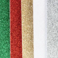 Moosgummi, selbstklebend, Glitzer 3, DIN A4, 2mm, verschiedene Farben, 10 Bogen