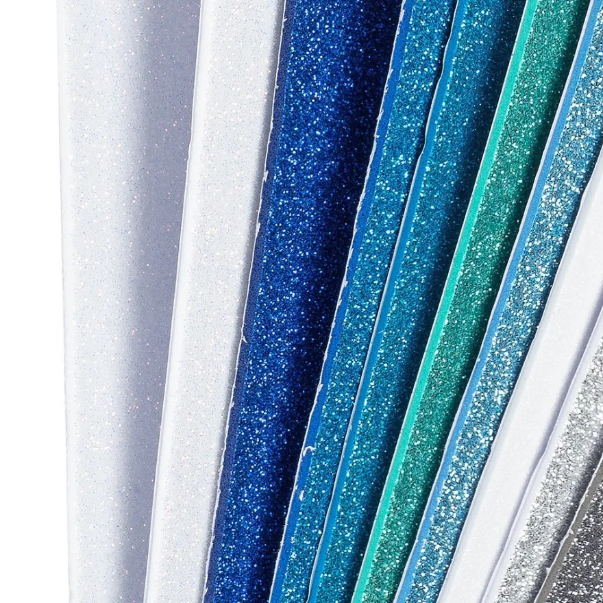 Moosgummi, selbstklebend, Glitzer 6, DIN A4, 2mm, verschiedene Farben, 10 Bogen