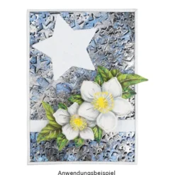 Moosgummi, selbstklebend, Glitzer 9, DIN A4, 2mm, weiß-iris. & weiß-lila-iris., 10 Bogen