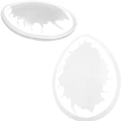 Motiv-Bolblister, Ei, Design 1, transparent mit weißem Eierschalendesign, 10 Stück