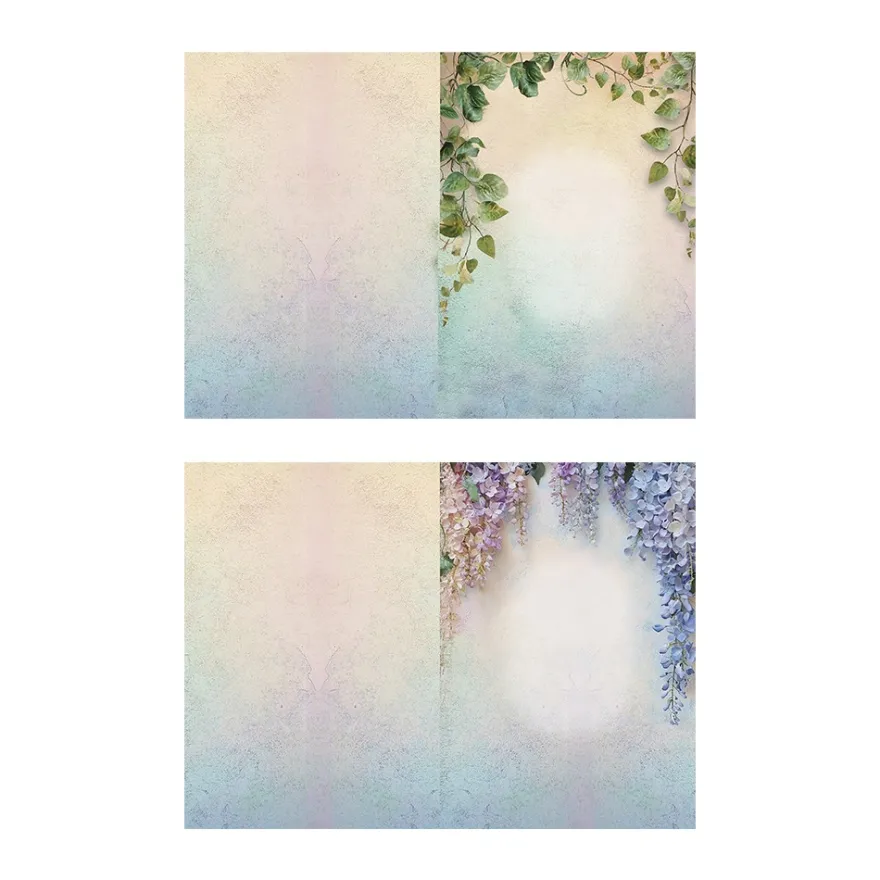 Motiv-Grußkarten, Blatt- & Blumenranken, 11,5cm x 16,5 cm, 2 Designs, inkl. Umschläge, 10 Stück