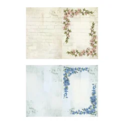 Motiv-Grußkarten, Blüten-Ecken, 11,5cm x 16,5cm, 2 Designs, inkl. Umschläg, 10 Stück