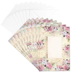 Motiv-Grußkarten, Blütentraum 5, B6, 230 g/m³, 5 Designs, inkl. weißen Umschlägen, 10 Stück