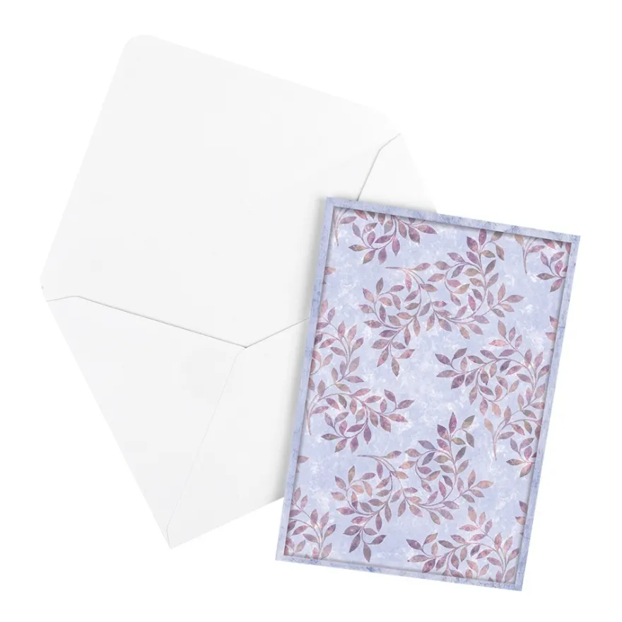 Motiv-Grußkarten, Blätter, 5 Designs, 11,5cm x 16,5cm, inkl. Umschläge, 10 Stück