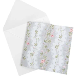 Motiv-Grußkarten, Blumenranken, 16cm x 16cm, 230 g/m², 5 versch. Farben, inkl. Umschläge, 10 Stück
